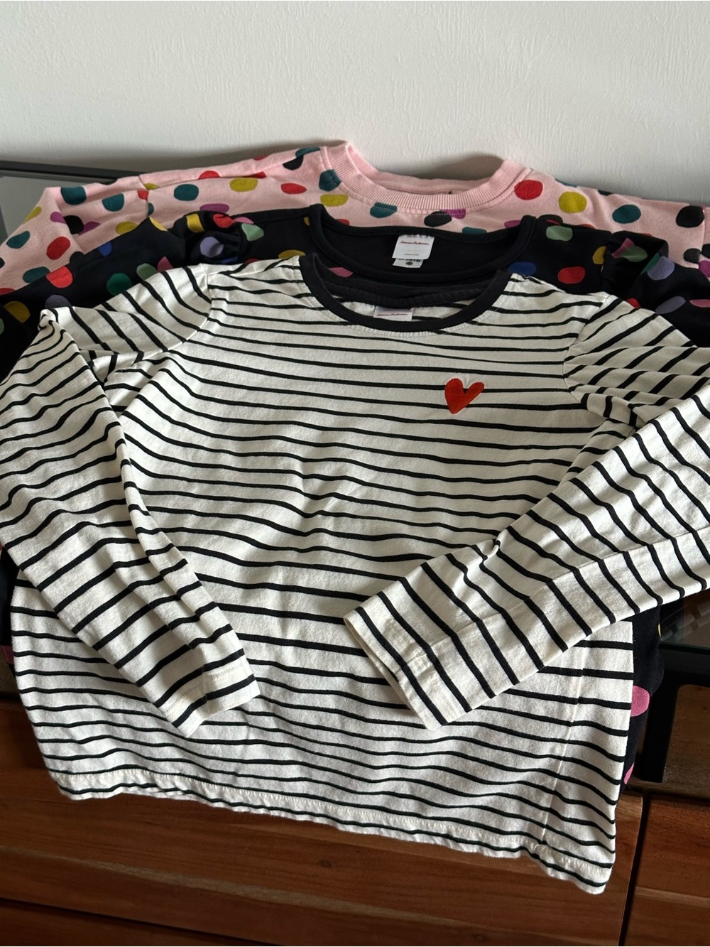 Hanna Andersson Girls' Long Sleeve Mix Pink, Black, White, Lavender Lot of 4 - Picture 6 of 10